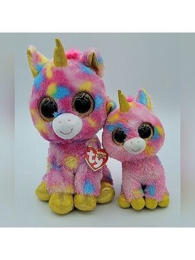TY Beanie Boos Fantasia Set of 2 Pink Unicorns #793